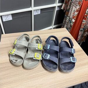 Bundle Two Pair Kids Adjustable Sandals with Buckle Straps